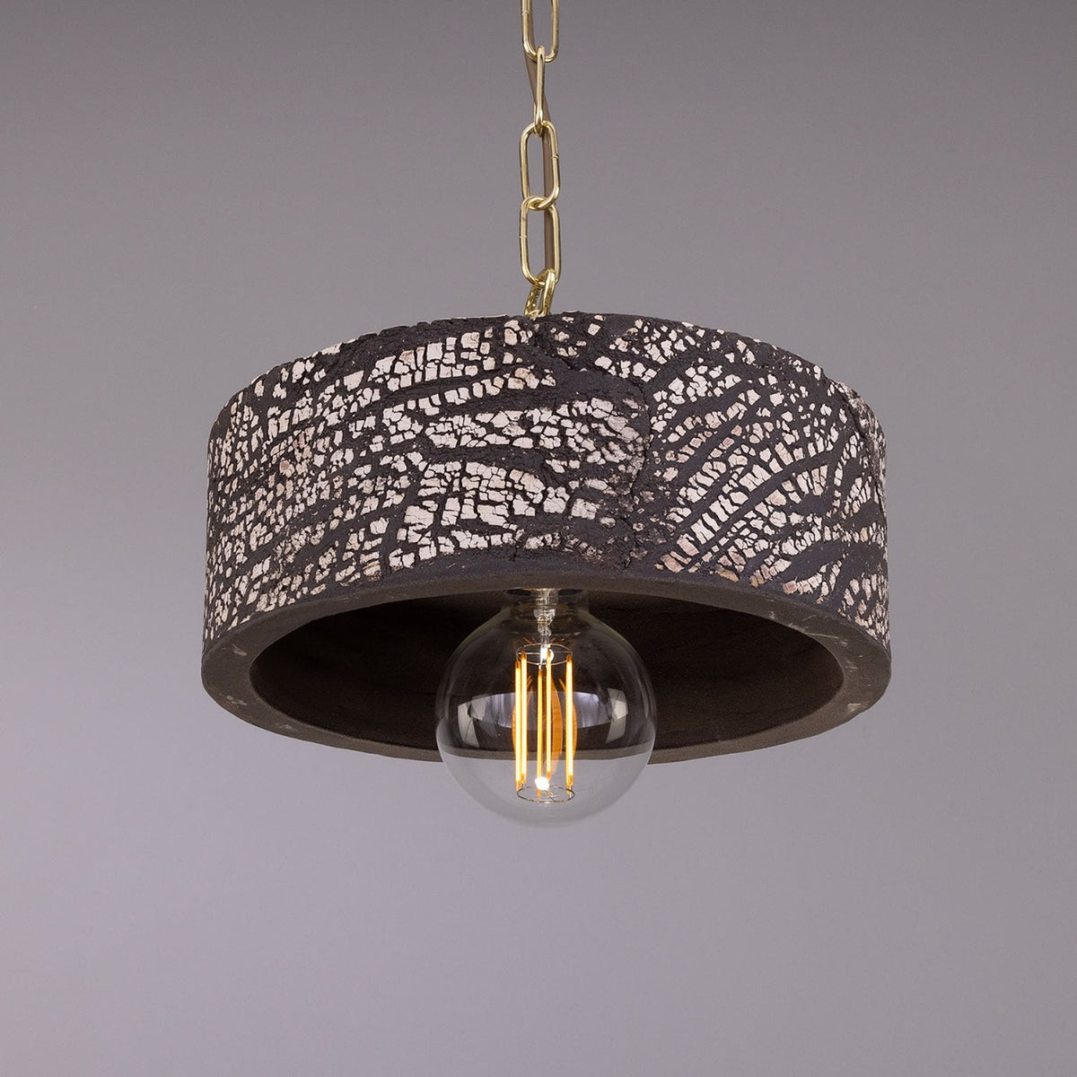 Seville Ceramic Pendant Light - Black Clay