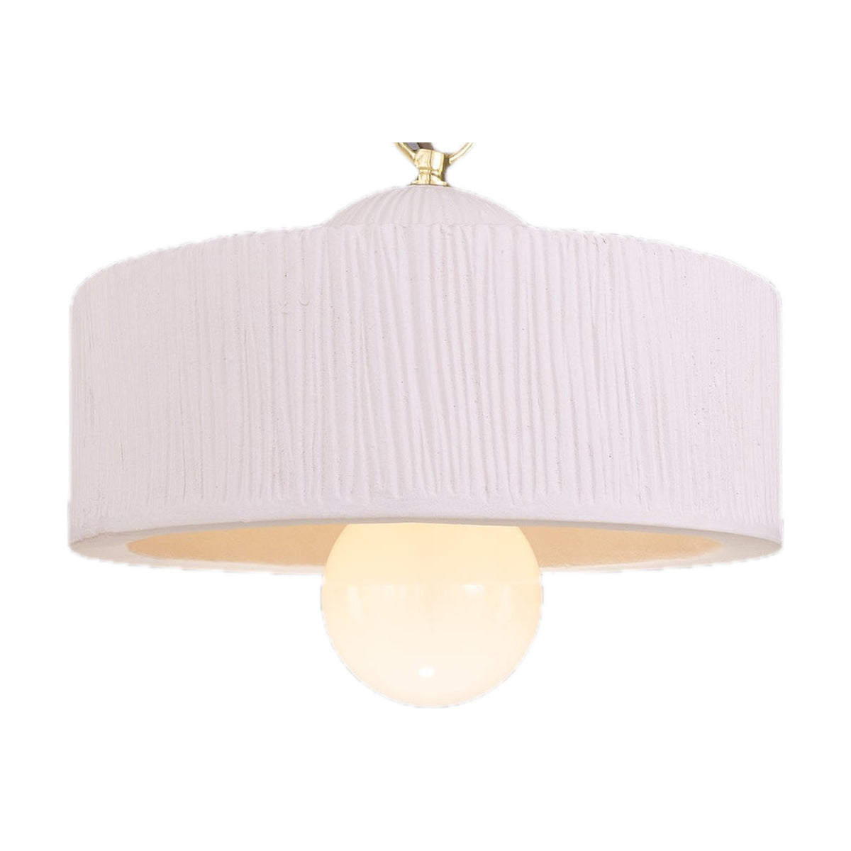 Seville Ceramic Pendant Light - Matt White Striped