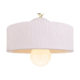 Seville Ceramic Pendant Light - Matt White Striped