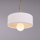 Seville Ceramic Pendant Light - Matt White Striped