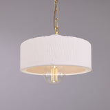 Seville Ceramic Pendant Light - Matt White Striped