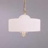 Seville Ceramic Pendant Light - Matt White Striped