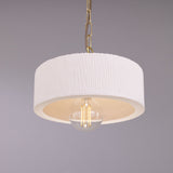 Seville Ceramic Pendant Light - Matt White Striped