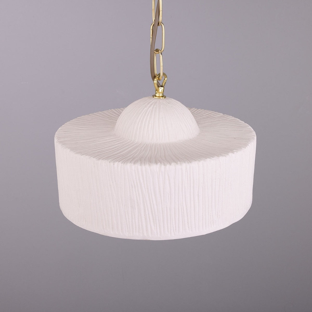 Seville Ceramic Pendant Light - Matt White Striped