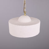 Seville Ceramic Pendant Light - Matt White Striped