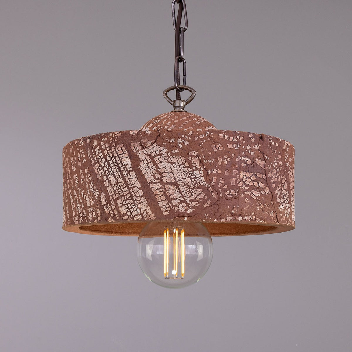 Seville Ceramic Pendant Light - Red Iron
