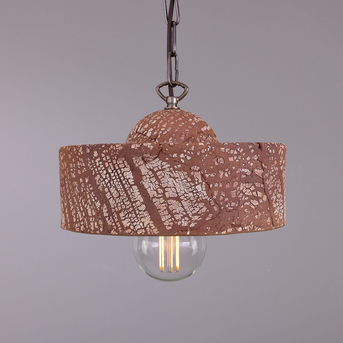 Seville Ceramic Pendant Light - Red Iron