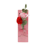 Lovely Grandma Two Rose Crochet Flower Bundle - Pink & Red