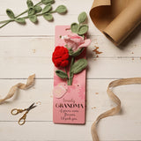 Lovely Grandma Two Rose Crochet Flower Bundle - Pink & Red