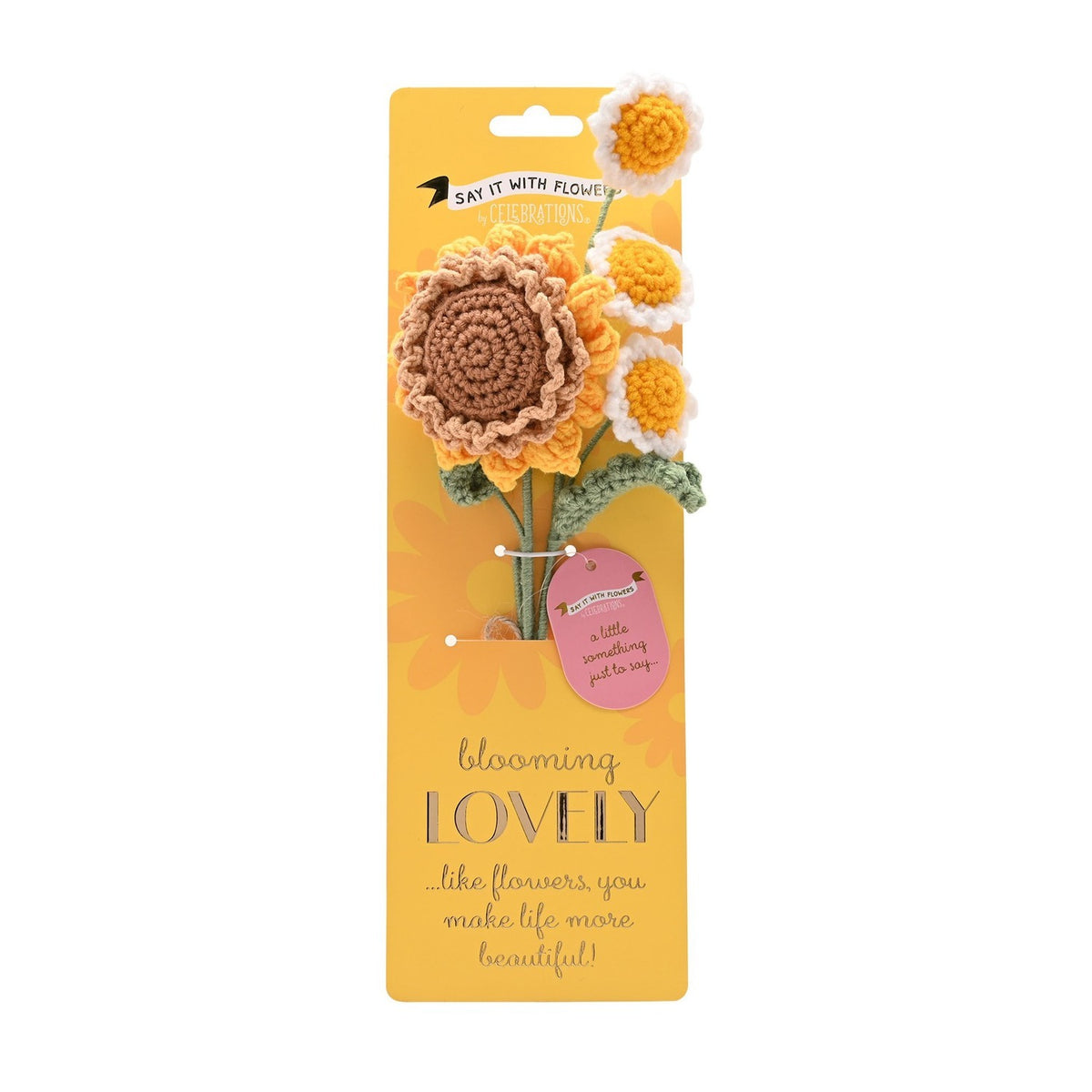 Blooming Lovely Crochet Sunflower & Daisy Flower Bundle - Yellow