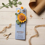 Thanks So Much Crochet Sunflower Flower Bundle - Yellow & Blue