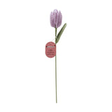 Single Stem Crochet Tulip Ornament 36cm - Purple & Green