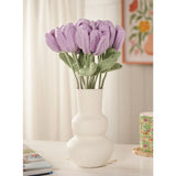 Single Stem Crochet Tulip Ornament 36cm - Purple & Green