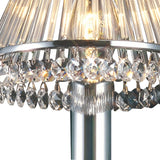 Crystal Clip-On Crystal Lampshade With Clear Glass Rods - Polished Chrome