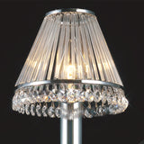 Crystal Clip-On Crystal Lampshade With Clear Glass Rods - Polished Chrome
