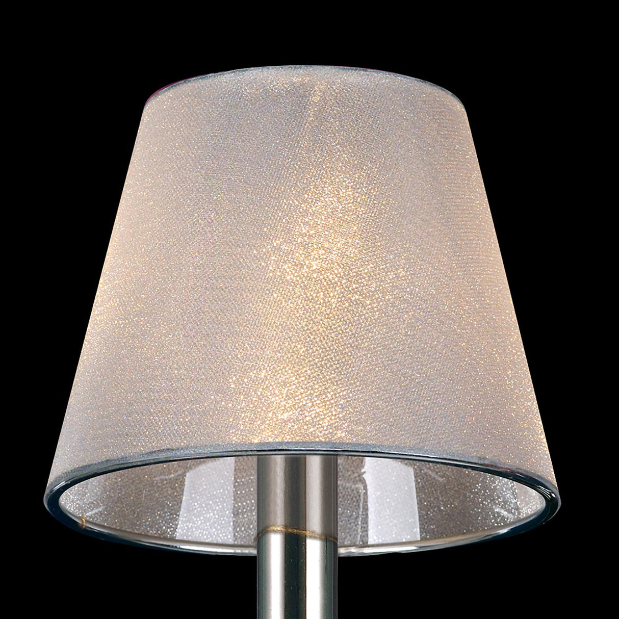 Clip-On Crystal Lampshade - Silver Effect Vinyl