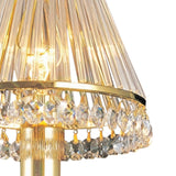 Crystal Clip-On Crystal Lampshade With Clear Glass Rods - French Gold