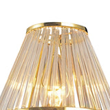 Crystal Clip-On Crystal Lampshade With Clear Glass Rods - French Gold