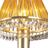 Crystal Clip-On Crystal Lampshade With Amber Glass Rods - French Gold