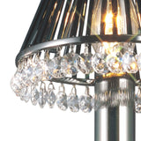 Crystal Clip-On Crystal Lampshade With Black Glass Rods - Black Chrome
