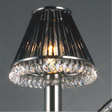 Crystal Clip-On Crystal Lampshade With Black Glass Rods - Black Chrome