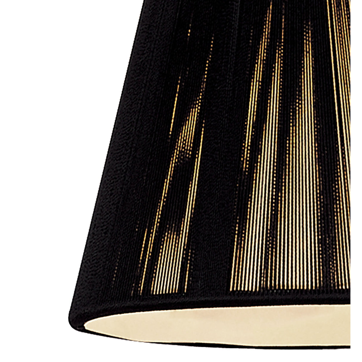 Clip-On Silk String Lampshade - Black, 8/13cm x 11cm