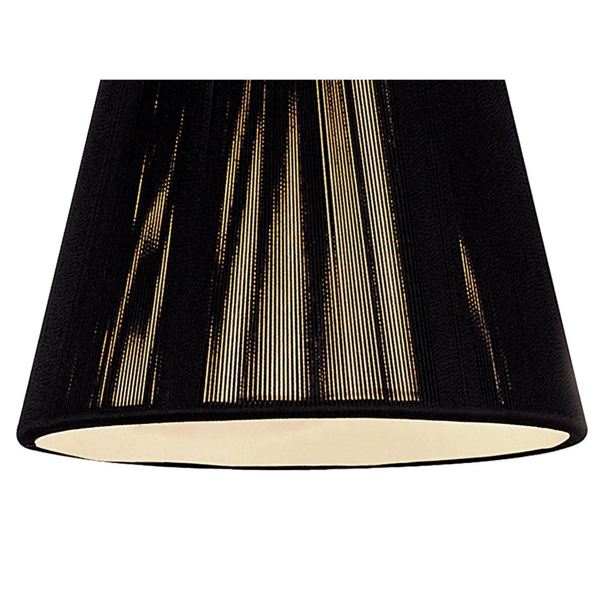 Clip-On Silk String Lampshade - Black, 8/13cm x 11cm
