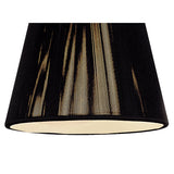 Clip-On Silk String Lampshade - Black, 8/13cm x 11cm
