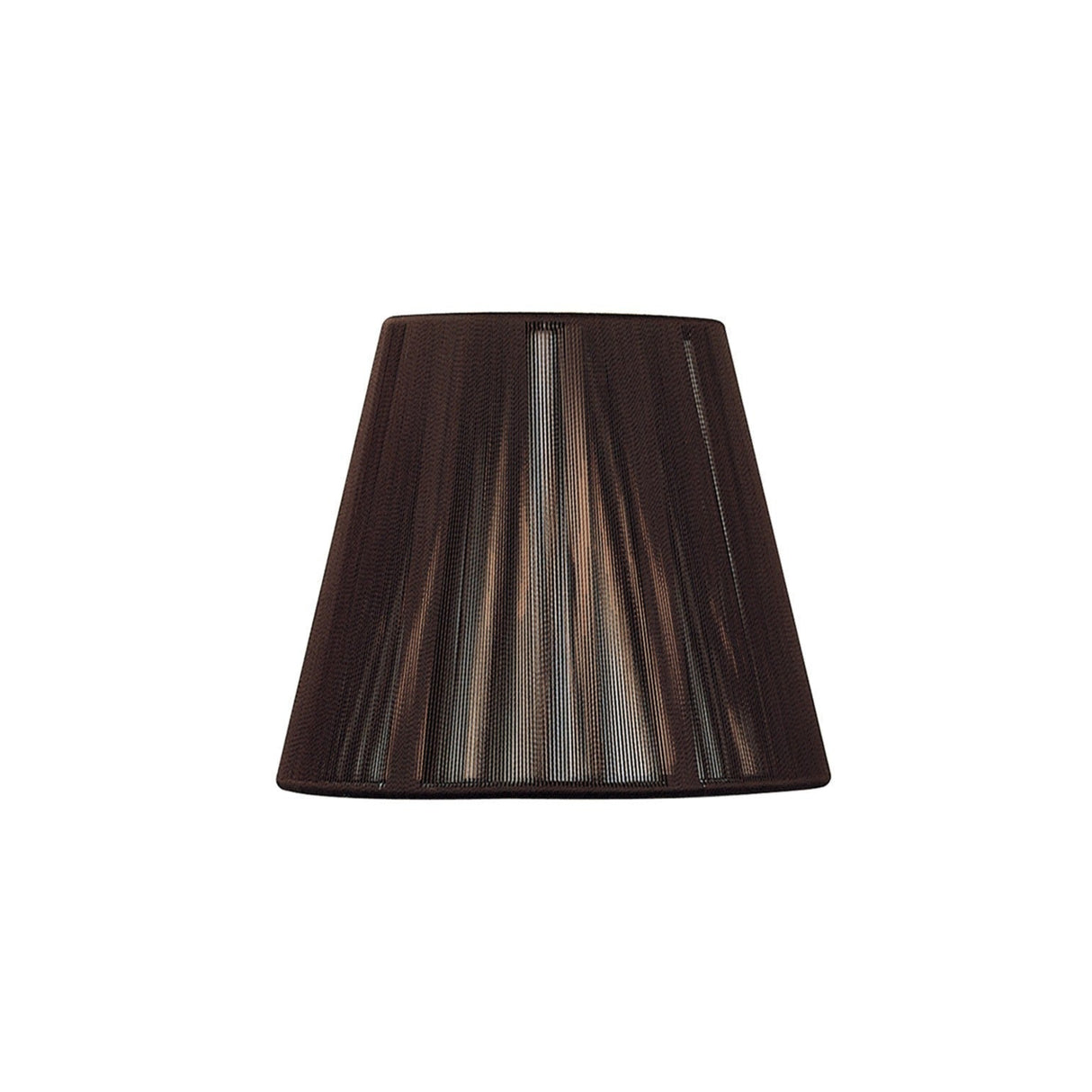 Clip-On Silk String Lampshade - Dark Brown, 8/13cm x 11cm