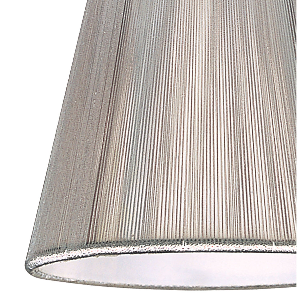 Clip-On Silk String Lampshade - Silver Grey, 8/13cm x 11cm