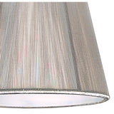 Clip-On Silk String Lampshade - Silver Grey, 8/13cm x 11cm