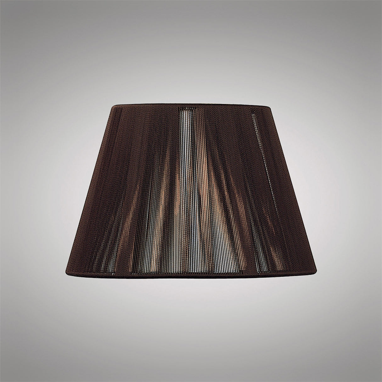 Silk String Lampshade - Dark Brown, 19/30cm x 20cm