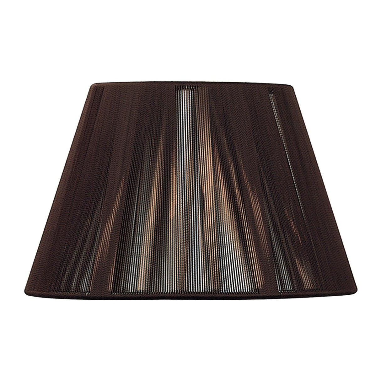 Silk String Lampshade - Dark Brown, 25/40cm x 25cm