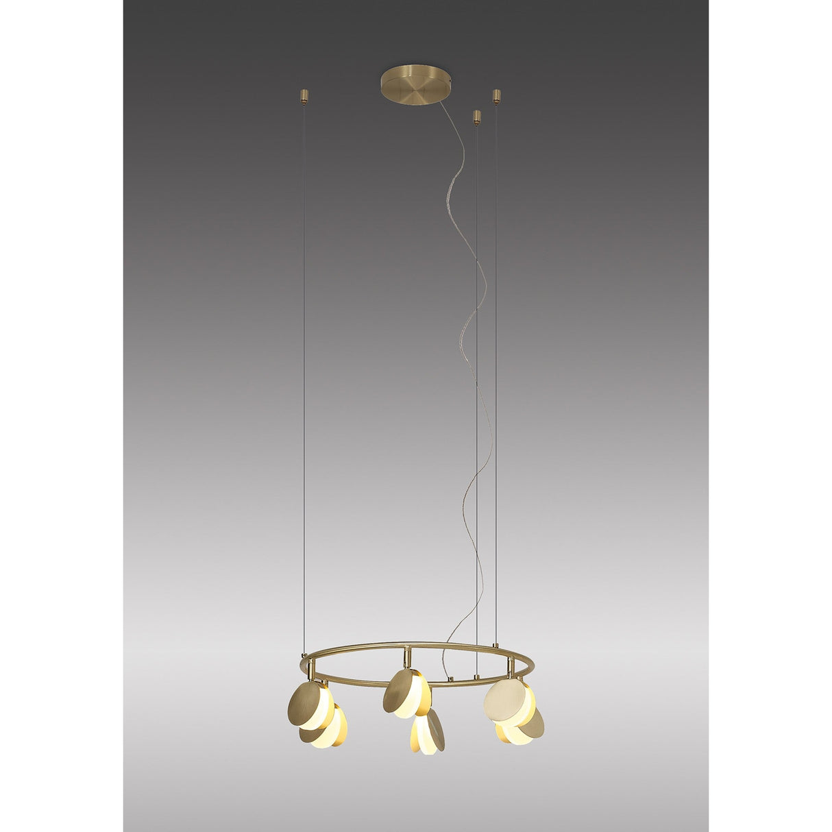 Shell 46cm Round LED Suspension Light 30W 3000K - Gold