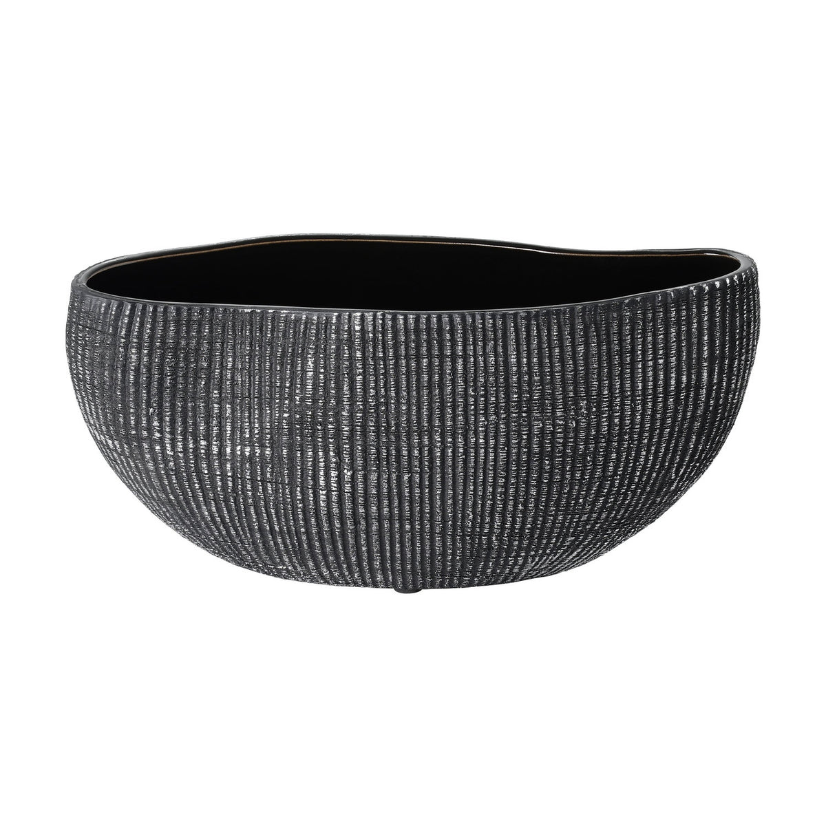 Shiguhe Ceramic Decorative Bowl 26.2 x 9.7cm - Black & Silver