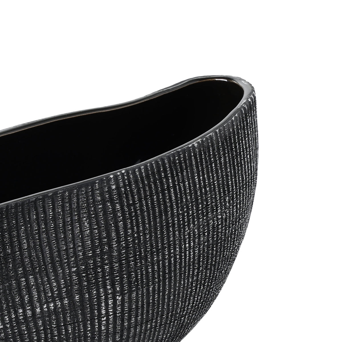 Shiguhe Ceramic Decorative Bowl 26.2 x 9.7cm - Black & Silver