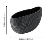 Shiguhe Ceramic Decorative Bowl 26.2 x 9.7cm - Black & Silver