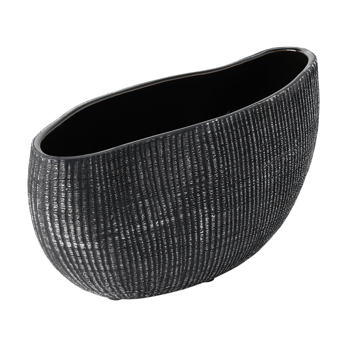 Shiguhe Ceramic Decorative Bowl 26.2 x 9.7cm - Black & Silver