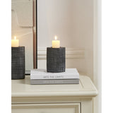 Shiguhe Ceramic Tealight Holder 12cm - Black & Silver