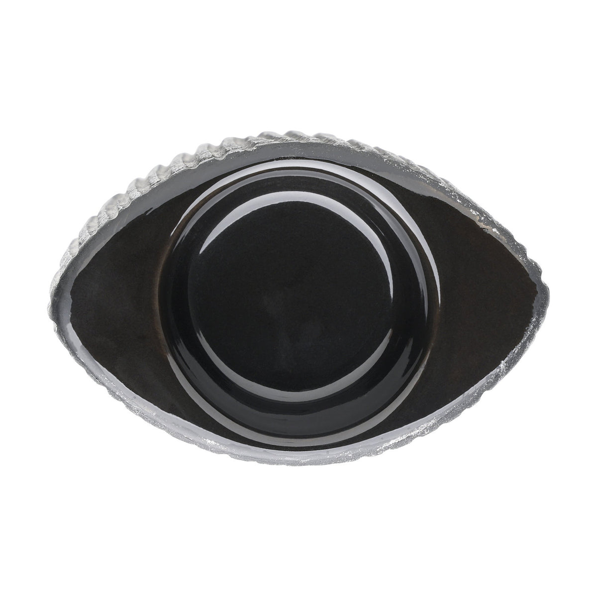 Shiguhe Ceramic Tealight Holder 12cm - Black & Silver