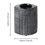 Shiguhe Ceramic Tealight Holder 12cm - Black & Silver