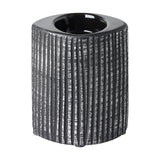 Shiguhe Ceramic Tealight Holder 12cm - Black & Silver