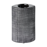Shiguhe Ceramic Tealight Holder 16.5cm - Black & Silver