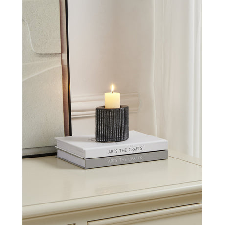 Shiguhe Ceramic Tealight Holder 8.1cm - Black & Silver