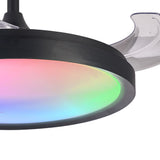 Siberia RGB CCT Dimmable LED Ceiling Fan Light With Remote Control - Black