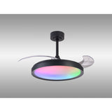 Siberia RGB CCT Dimmable LED Ceiling Fan Light With Remote Control - Black