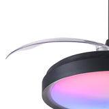 Siberia Mini RGB CCT Dimmable LED Ceiling Fan Light With Remote Control - Black