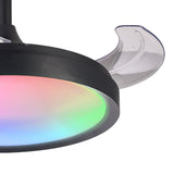 Siberia Mini RGB CCT Dimmable LED Ceiling Fan Light With Remote Control - Black