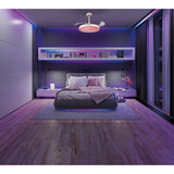 Siberia Mini RGB CCT Dimmable LED Ceiling Fan Light With Remote Control - White