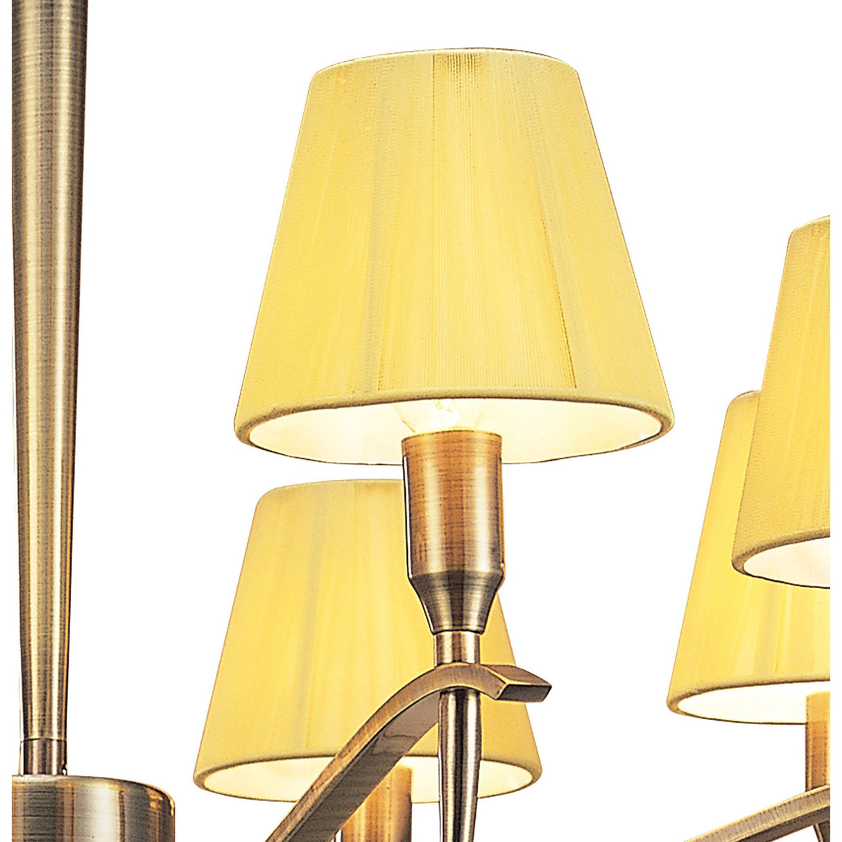 Siena 75cm 8 Light Amber Crystal Chandelier - Brass With Amber Shades